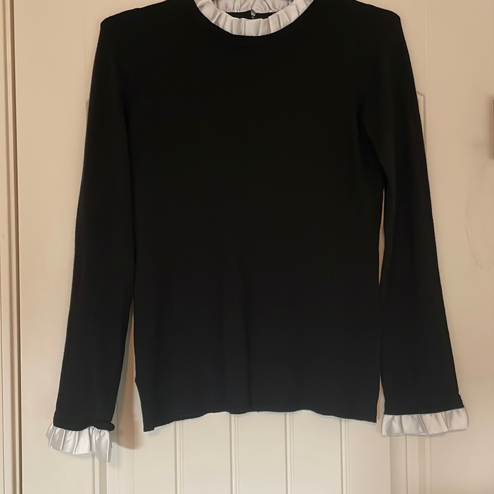 Of Twelfth by Vici. Black sweater with white detailing in size small.